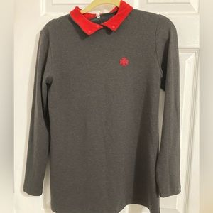 Tory Burch gray and red sweater